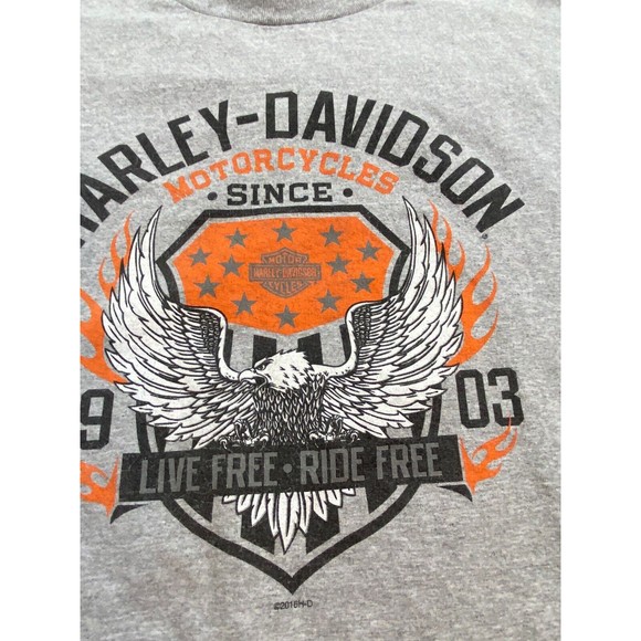 Vintage Harley‎ Davidson T Shirt Adult 2XLarge Gray Orange Appalachian PA Biker - Picture 3 of 11